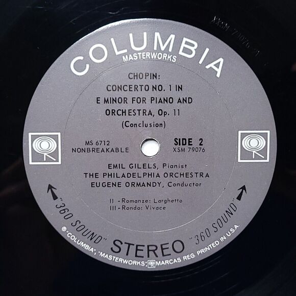 Gilels Ormandy LP Record Piano Concerto No.1 In E Minor on Columbia VG/VG+ - Picture 4 of 4
